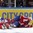 MALMO, SWEDEN - DECEMBER 26: Norway's Christoffer Rasch #13 falls on top of teammate Jens Tonjum #16 while Russia's Nikita Zadorov #16 looks on during preliminary round action at the 2014 IIHF World Junior Championship. (Photo by Andre Ringuette/HHOF-IIHF Images)